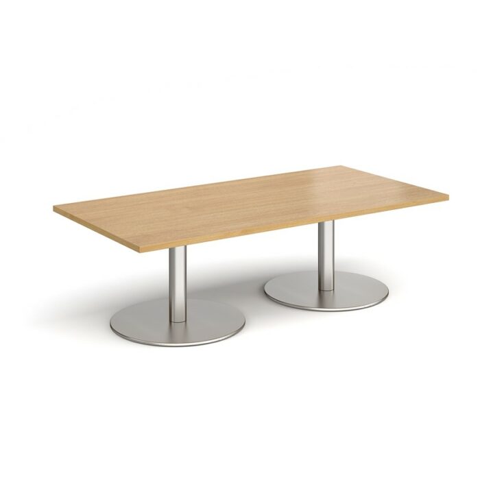 DAMS Monza rectangular coffee table with flat round bases 1600mm x 800mm-34746