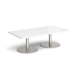 DAMS Monza rectangular coffee table with flat round bases 1600mm x 800mm-34749