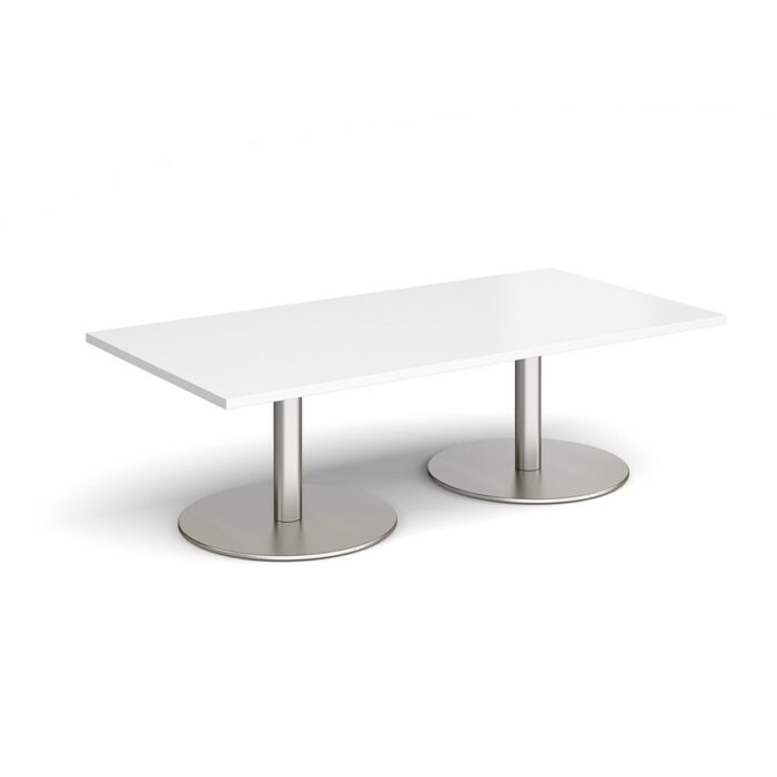 DAMS Monza rectangular coffee table with flat round bases 1600mm x 800mm-34749