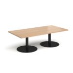 DAMS Monza rectangular coffee table with flat round bases 1600mm x 800mm-0