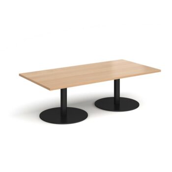DAMS Monza rectangular coffee table with flat round bases 1600mm x 800mm-0