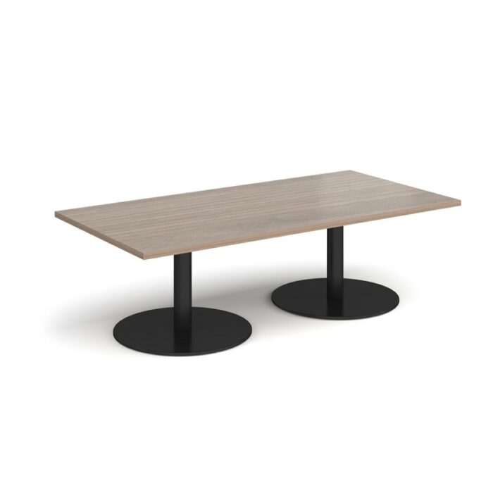 DAMS Monza rectangular coffee table with flat round bases 1600mm x 800mm-34743