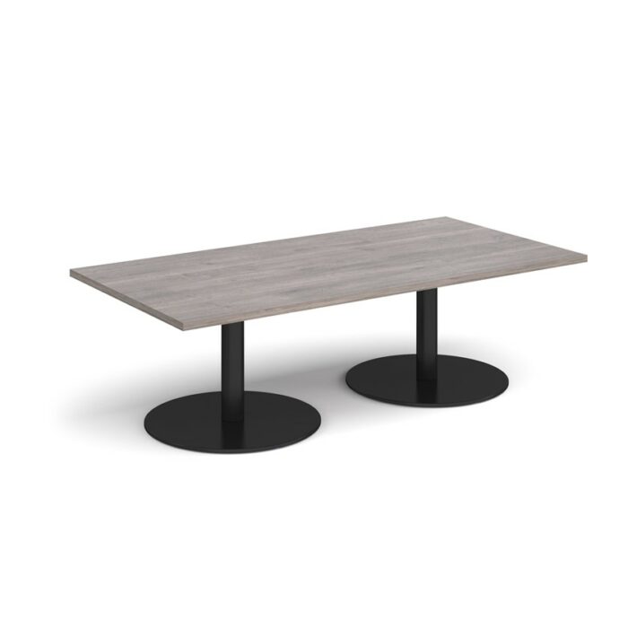 DAMS Monza rectangular coffee table with flat round bases 1600mm x 800mm-34744