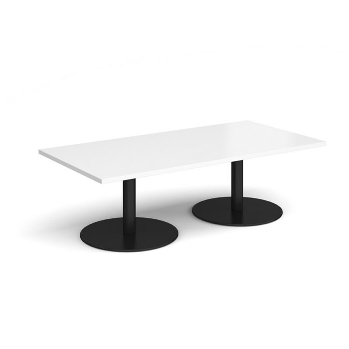 DAMS Monza rectangular coffee table with flat round bases 1600mm x 800mm-34739