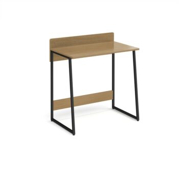 DAMS Kyoto home office workstation with upstand - Summer oak with black frame-0