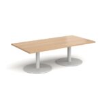 DAMS Monza rectangular coffee table with flat round bases 1600mm x 800mm-34756