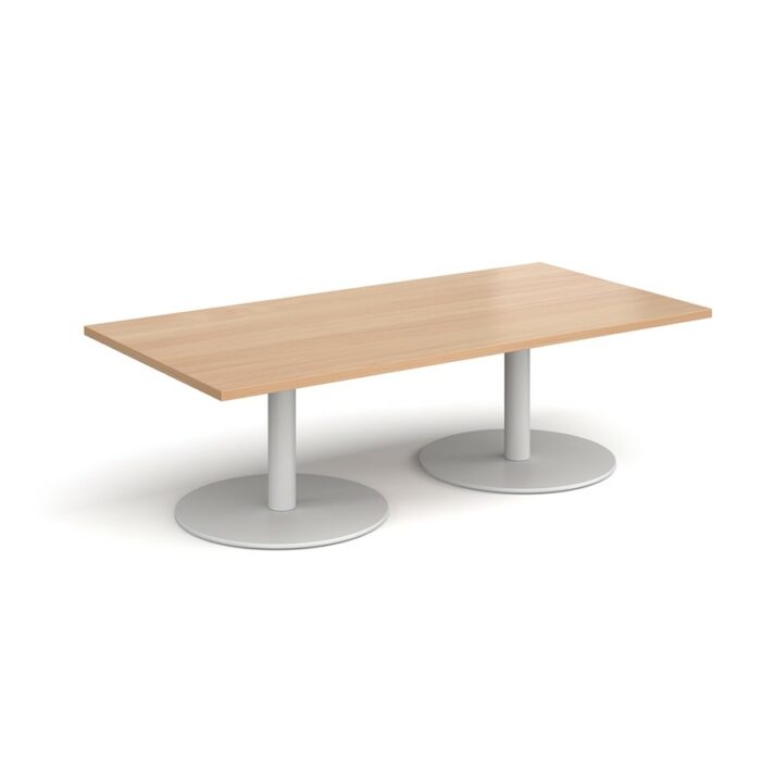 DAMS Monza rectangular coffee table with flat round bases 1600mm x 800mm-34756