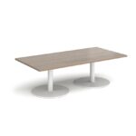 DAMS Monza rectangular coffee table with flat round bases 1600mm x 800mm-34753