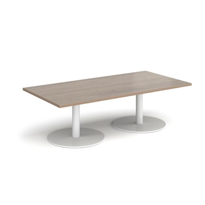 DAMS Monza rectangular coffee table with flat round bases 1600mm x 800mm-34753