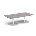 DAMS Monza rectangular coffee table with flat round bases 1600mm x 800mm-34752