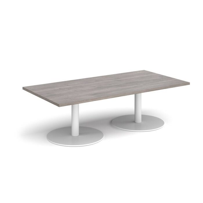 DAMS Monza rectangular coffee table with flat round bases 1600mm x 800mm-34752