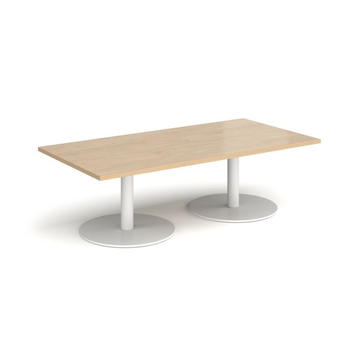 DAMS Monza rectangular coffee table with flat round bases 1600mm x 800mm-34755