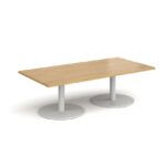 DAMS Monza rectangular coffee table with flat round bases 1600mm x 800mm-34754