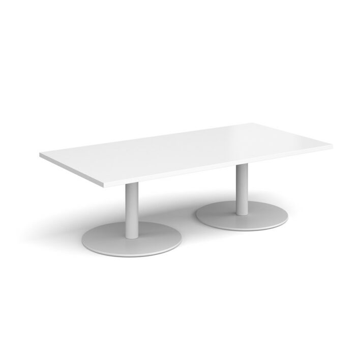 DAMS Monza rectangular coffee table with flat round bases 1600mm x 800mm-34751