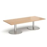 DAMS Monza rectangular coffee table with flat round bases 1800mm x 800mm-34788
