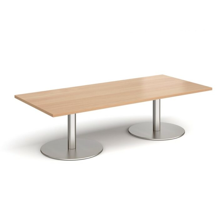 DAMS Monza rectangular coffee table with flat round bases 1800mm x 800mm-34788