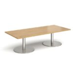 DAMS Monza rectangular coffee table with flat round bases 1800mm x 800mm-34789