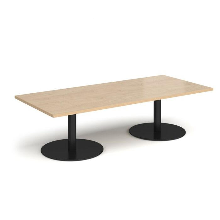 DAMS Monza rectangular coffee table with flat round bases 1800mm x 800mm-34778
