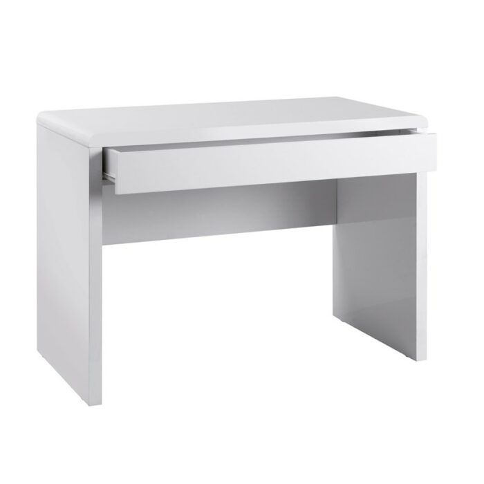 DAMS Luxor home office workstation with integrated full length drawer - white gloss-0