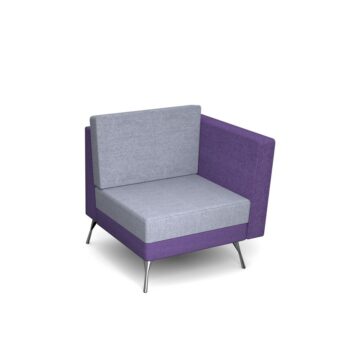 DAMS Lyric modular soft seating chair with left arm and metal legs-0