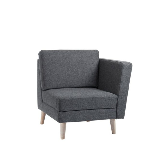 DAMS Lyric modular soft seating chair with left arm and wooden legs-0