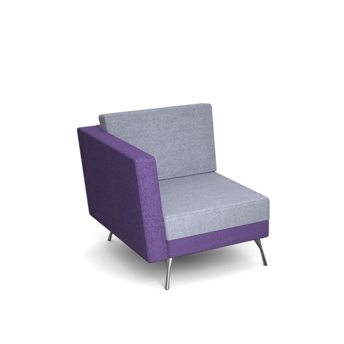 DAMS Lyric modular soft seating chair with right arm and metal legs-0