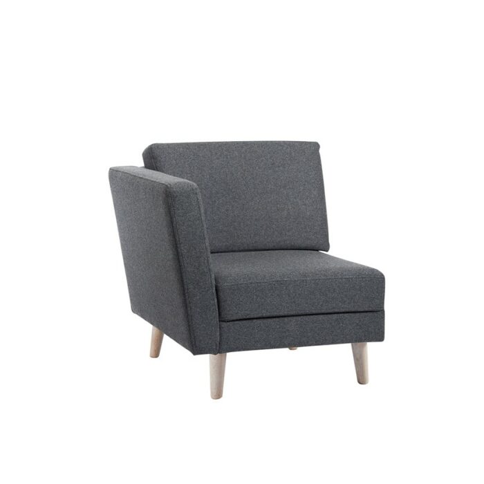 DAMS Lyric modular soft seating chair with right arm and wooden legs-0