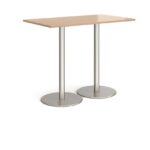 DAMS Monza rectangular poseur table with flat round bases 1400mm x 800mm-35097