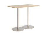 DAMS Monza rectangular poseur table with flat round bases 1400mm x 800mm-35096