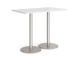DAMS Monza rectangular poseur table with flat round bases 1400mm x 800mm-35093