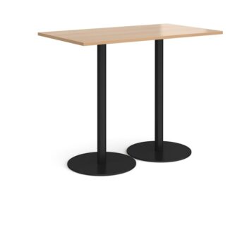DAMS Monza rectangular poseur table with flat round bases 1400mm x 800mm-0