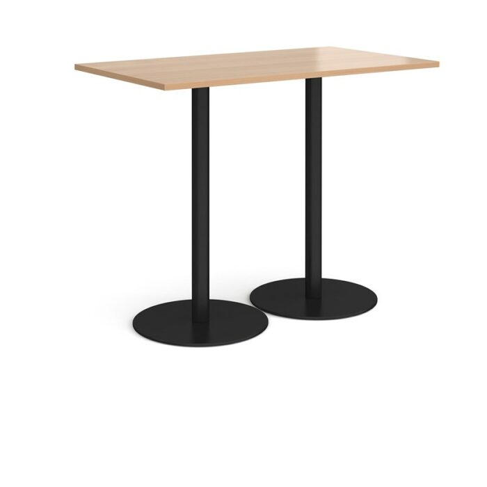 DAMS Monza rectangular poseur table with flat round bases 1400mm x 800mm-0