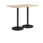 DAMS Monza rectangular poseur table with flat round bases 1400mm x 800mm-35090
