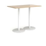 DAMS Monza rectangular poseur table with flat round bases 1400mm x 800mm-35105