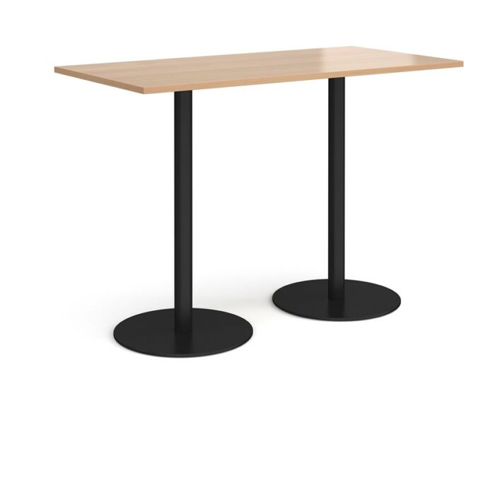 DAMS Monza rectangular poseur table with flat round bases 1600mm x 800mm-0