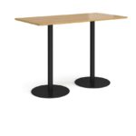 DAMS Monza rectangular poseur table with flat round bases 1600mm x 800mm-35136