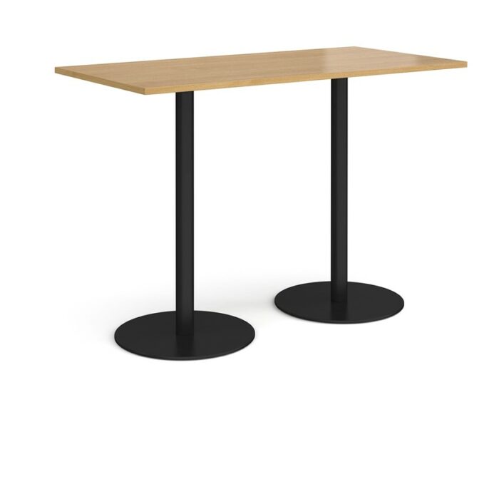 DAMS Monza rectangular poseur table with flat round bases 1600mm x 800mm-35136