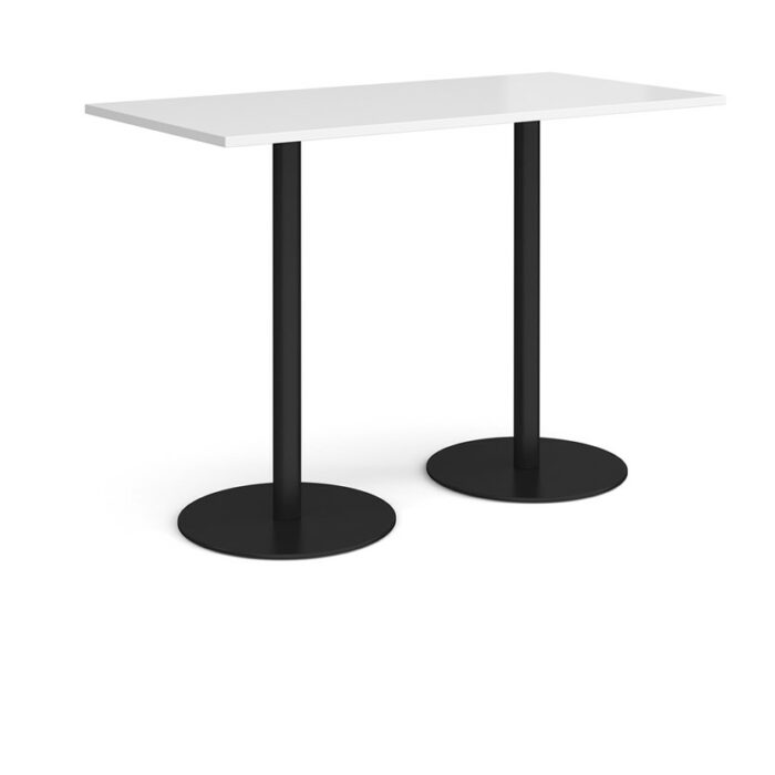 DAMS Monza rectangular poseur table with flat round bases 1600mm x 800mm-35135