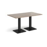 DAMS Brescia rectangular dining table with flat square base 1400mm x 800mm-35422
