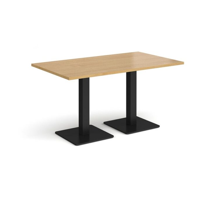 DAMS Brescia rectangular dining table with flat square base 1400mm x 800mm-35418