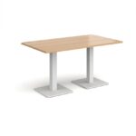 DAMS Brescia rectangular dining table with flat square base 1400mm x 800mm-35439