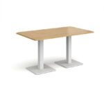 DAMS Brescia rectangular dining table with flat square base 1400mm x 800mm-35438