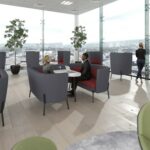 DAMS Tilly 4 person low back meeting booth with table - made to order-32608