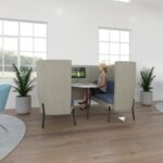 DAMS Tilly 2 person high back meeting booth with table - made to order-32611
