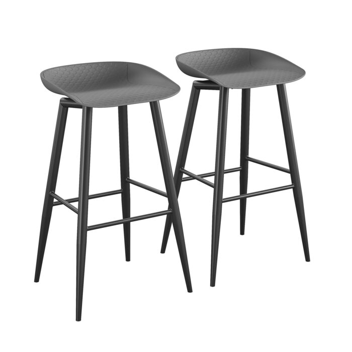 Dorel Novogratz Riley Indoor/Outdoor Bar Stools (2 Pack) - Charcoal Grey -32211