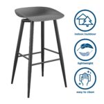 Dorel Novogratz Riley Indoor/Outdoor Bar Stools (2 Pack) - Charcoal Grey -32212