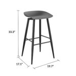 Dorel Novogratz Riley Indoor/Outdoor Bar Stools (2 Pack) - Charcoal Grey -32207