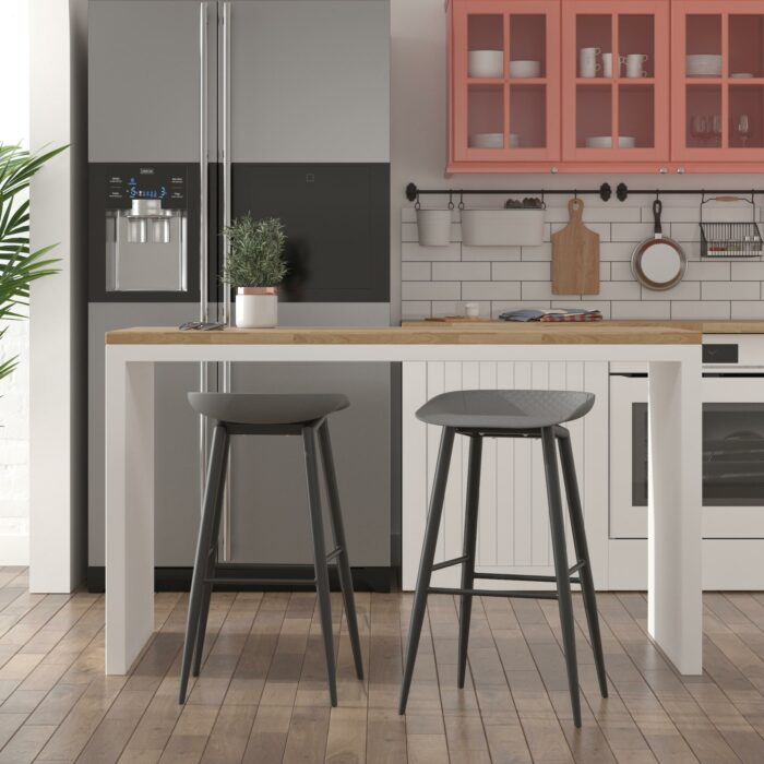Dorel Novogratz Riley Indoor/Outdoor Bar Stools (2 Pack) - Charcoal Grey -32215