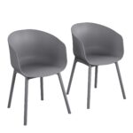 Dorel Novogratz York Indoor/Outdoor XL Dining Chairs (2 Pack) - Charcoal Grey-32222