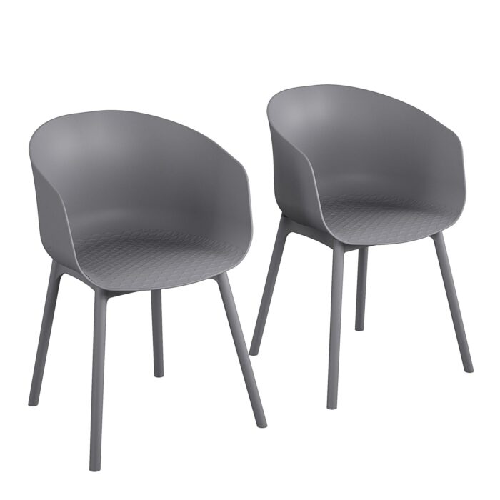 Dorel Novogratz York Indoor/Outdoor XL Dining Chairs (2 Pack) - Charcoal Grey-32222